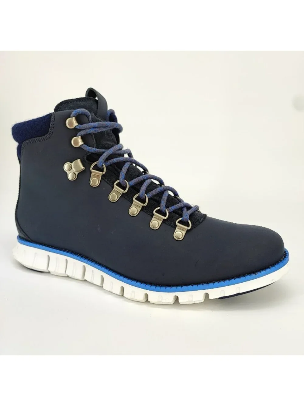 Cole Haan Zerogrand Hiker II Men's Size 8.5 Boots Leather Navy Blue C31399